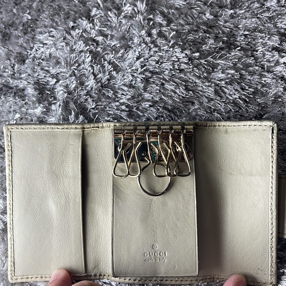 Gucci Key holder Key case Guccissima Beige Gold Woman Authentic - Picture 13 of 15